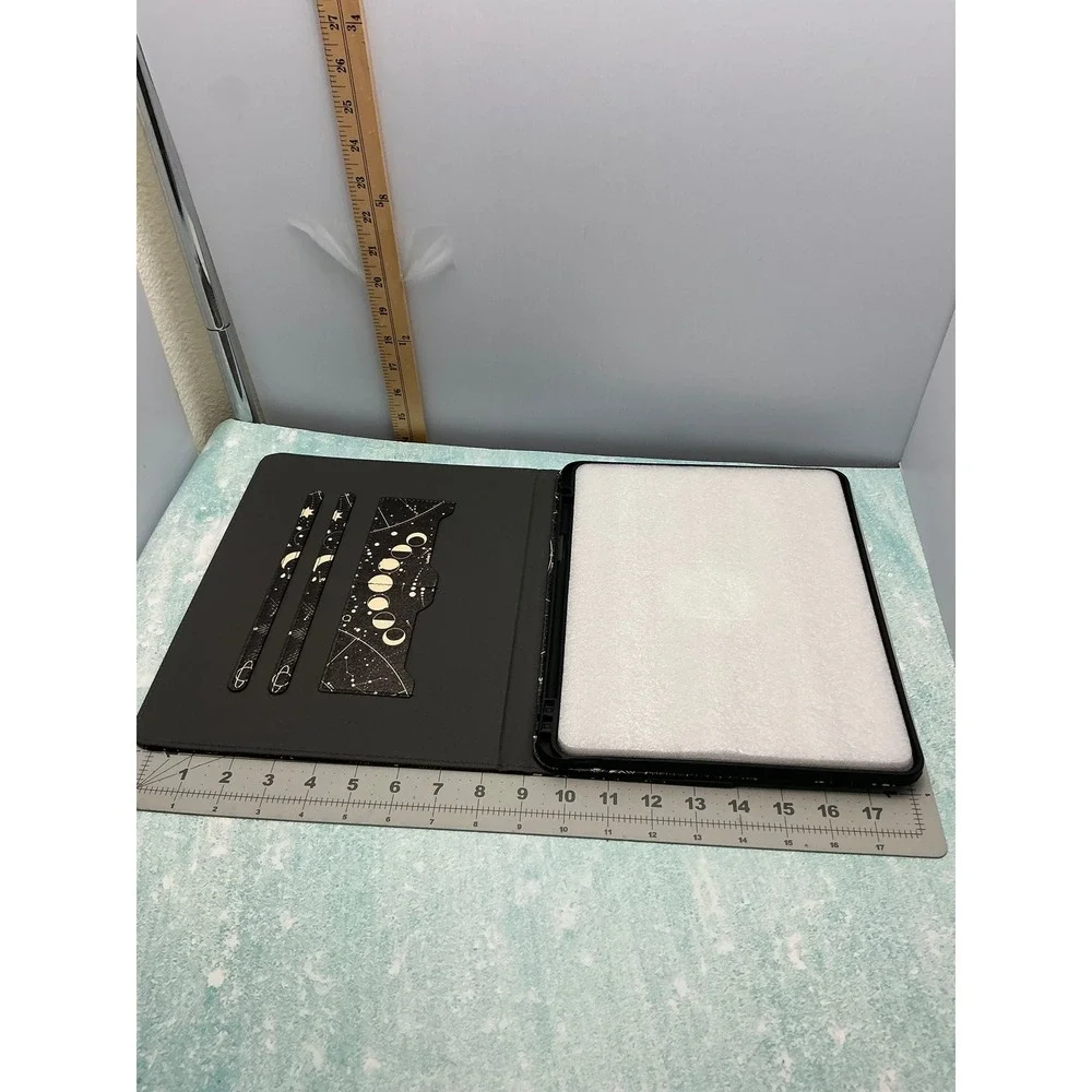 Kidcube iPad Pro 13 Inch M4 2024 Case 360 Rotating Celestial Zodiac‎ Black Gold
